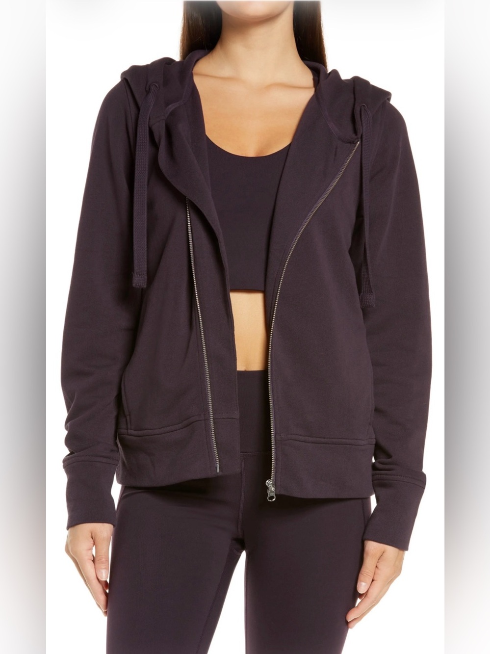 Zella West Coast Asymmetrical Zip Hoodie - Purple Nebula / Size XXL